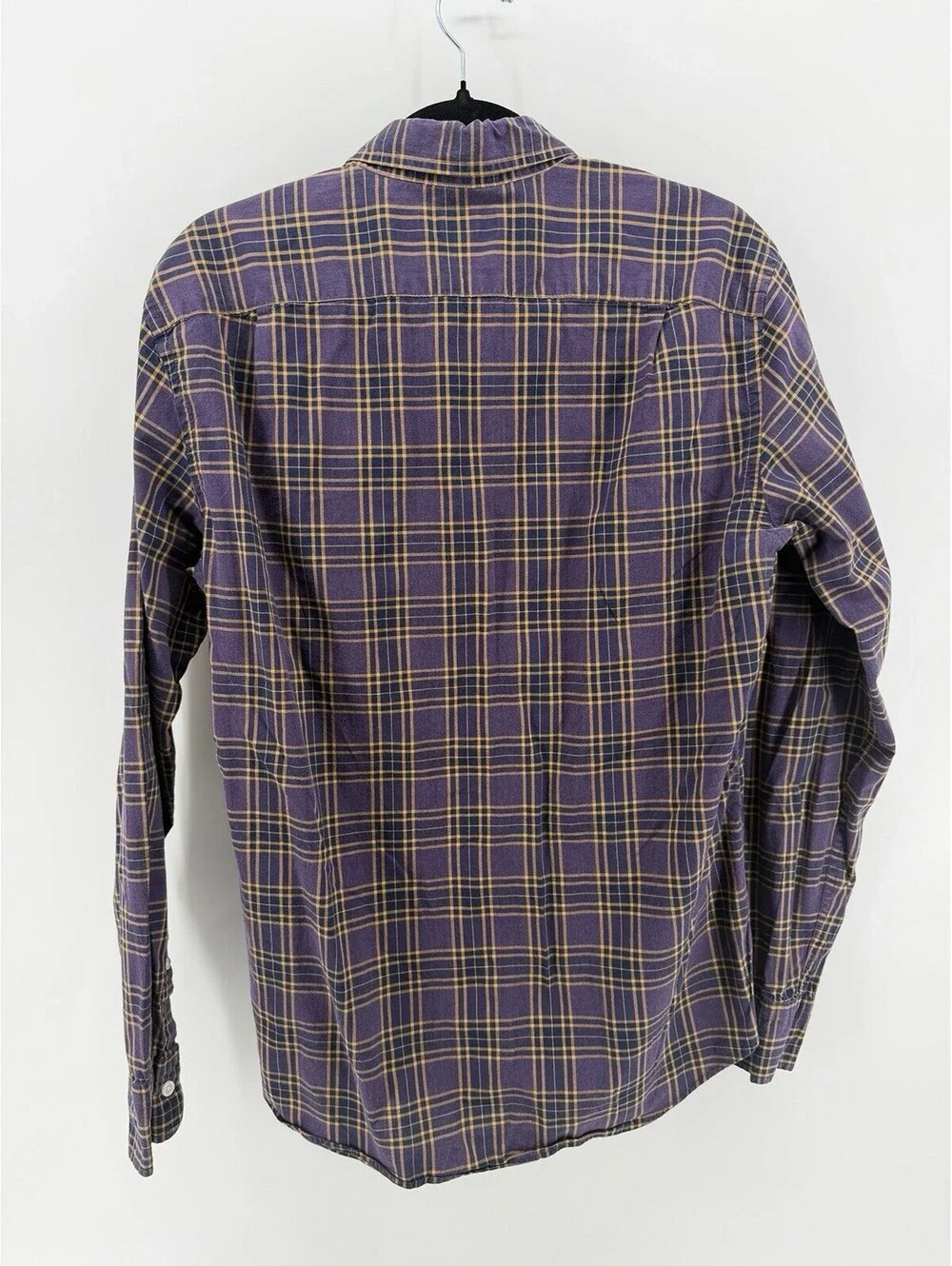 J.Crew Mercantile Flex Slim Fit Plaid Button Down Shirt Purple Gold Men’s M